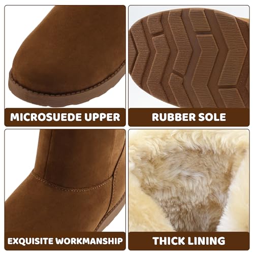 Vonair Girls Warm Winter Snow Boots for Little/Big Kids Fuzzy Faux Fur Lining Bootie Shoes with Zipper4