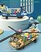 Miracland Transparent Gear Transport Helicopter for Kids, Light-up Bump & Go Car Toy Helicopter Musical Toy Military Model Toy for Kids with Lights, Music and Dual Rotatable Rotor Blades (Blue)