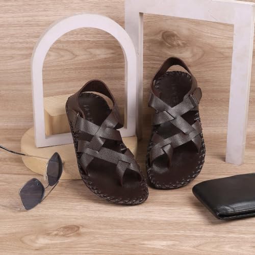 Image of Mochi Men Faux Leather Flat Sandal