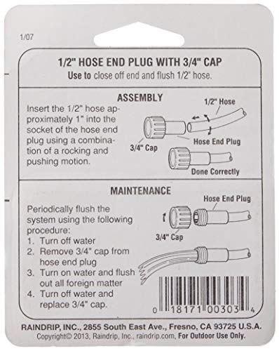 Raindrip R303C Compression Hose End Plug With Cap #TOP2
