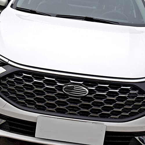 Image of SANRILY 9 Inch Silver Oval American Flag Emblem for Ford F150 F250 F350 9 inch x 3.5 inch Decal Badge Nameplate for Ford Edge Explorer Ranger Car Emblem Replacement Cover