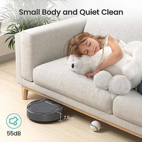 Lefant M210P Grey Robot Vacuum Cleaner, Small Robot Robotic Vacuum 7.8cm Thin 28cm DIA, 2200 Pa Suction, Alexa Voice Control Self-Charging Robotic Vacuum Ideal for Pet Hair Hard Floor and Carpet - Image 3