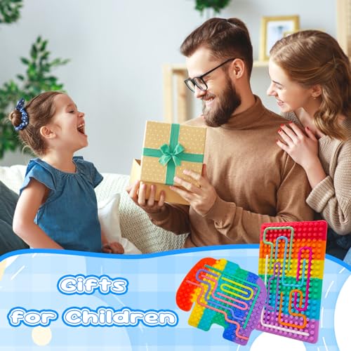 IETWATE 2 Stück Sensorik Spielzeug Activity Board, Silikon Doppelseitiges Autismus Spielzeug, Sensory Play mit 31 Silikonschnüre, Sensory Toys mit Reisetasche, für Kinder und Erwachsene Stressabbau