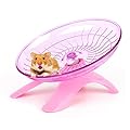 woojfcang Silent Hamster Wheel,Flying Saucer Hamster Running Wheel for Syrian/Dwarf Hamster Gerbils Squirrels Guinea Pig Small Animals Pets Playing Toys,Exercise Sports Wheel (Plastic,Pink)