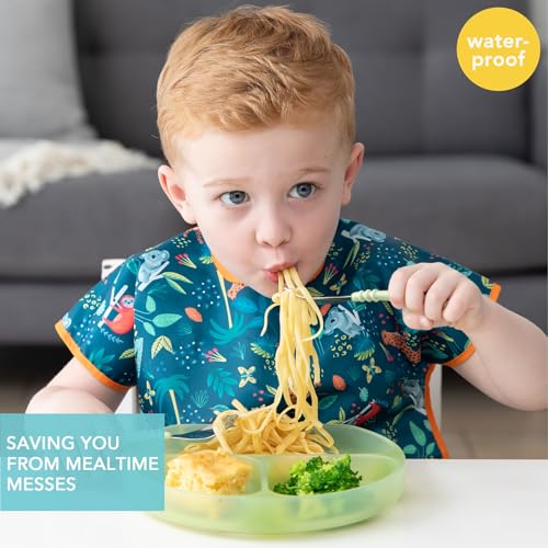 Bumkins Bibs - Toddler Bibs, Waterproof, Large for 1-3 Years, Short Sleeve2