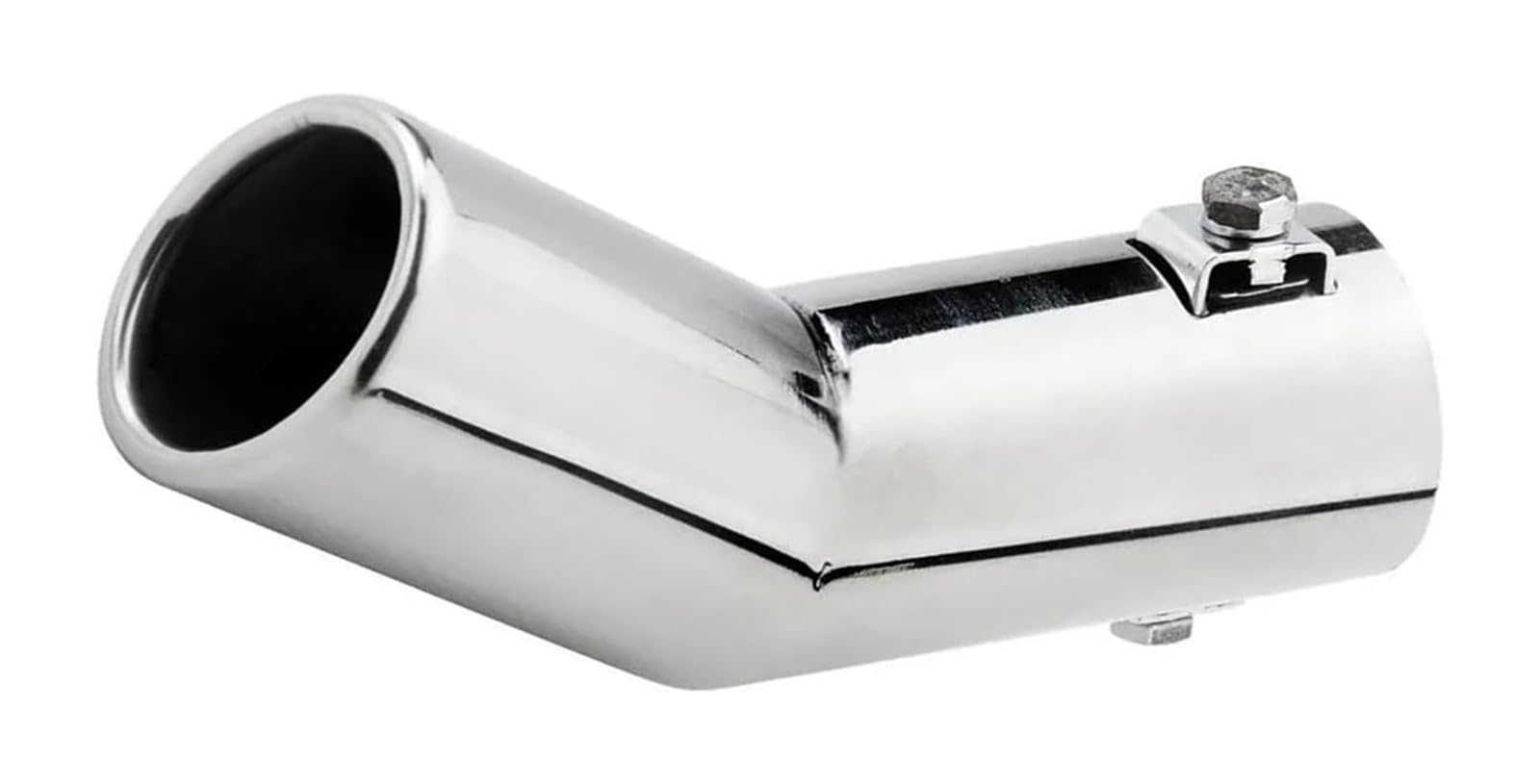 Silenciador de escape de acero inoxidable de 51 mm con punta curva para coche 4