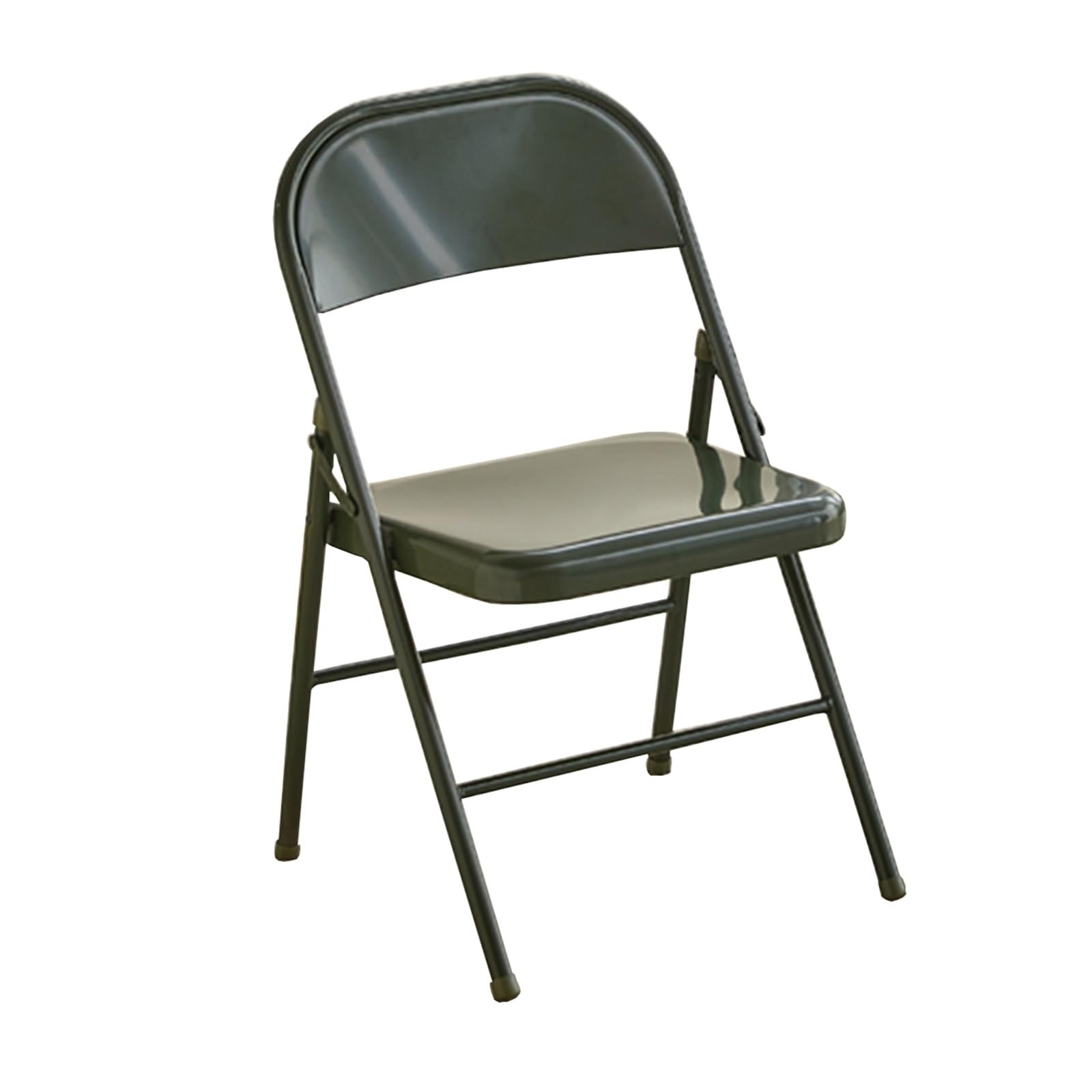 HZEPDVT Thickening Models Metal Folding Household Stool Sedentary Comfortable Simple Household Backrest Chair Metal Wind Steel Folding Chair 1piece(Dark or deep green)