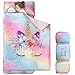 Unicorn Toddler Nap Mats for Preschool Daycare Girls Rainbow Cartoon Kids Sleeping Mats Toddler Slumber Bag Nap Pad with Removable Pillow for Girls Boys Kindergarten Sleepovers Travel and Camping