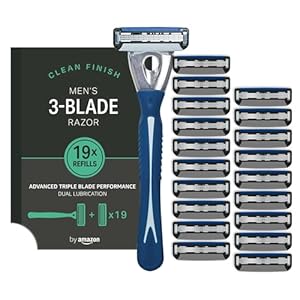 by Amazon Men’s 3 blade razor with 19 cartridges