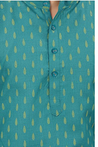 Image of Men's Printed Cotton Blend Full Sleeve Regular Fit Casual Wear Kurta (A-E-367)