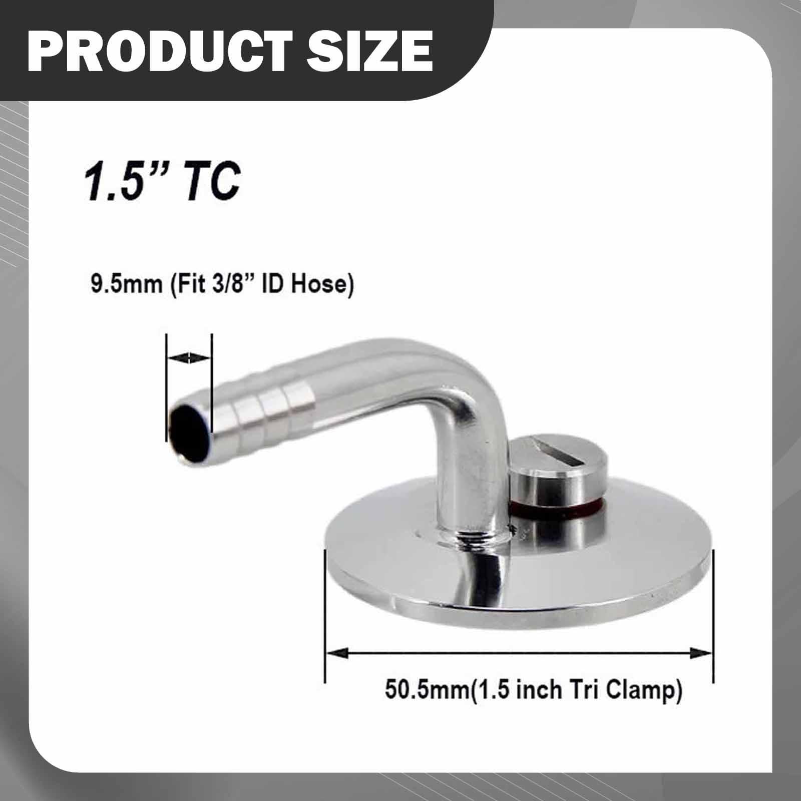 Ball Convert Lid Raccordo Clamp Transfer Fitting Valvola di Scarico Accoppiatore Accessorio in Acciaio Inox 304 Funzione Sgancio Rapido Adatto, 1.5inch