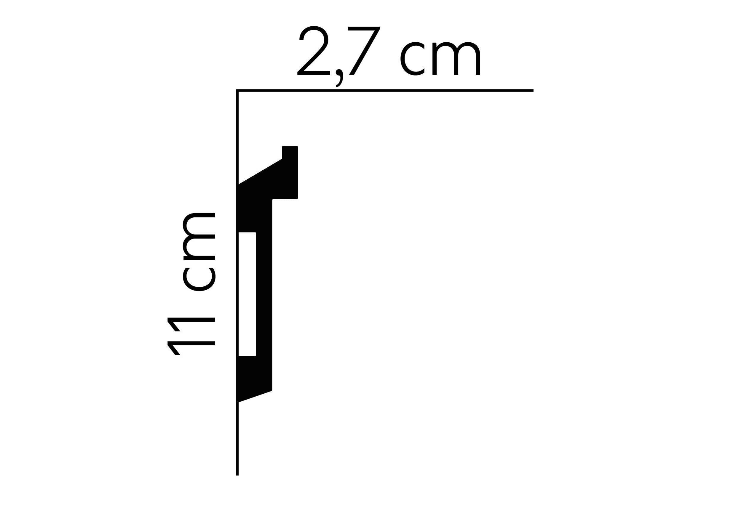 Mardom Decor MD025 - Battiscopa per pavimento, 200 x 11,0 x 2,7 cm