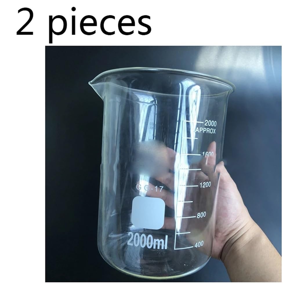 4 sztuk/partia laboratoryjna 10 ml-500 ml szklana zlewka do zlewek pomiarowych sprzęt laboratoryjny (1000 ml, 2 sztuki)