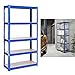 Estantería de metal resistente, 180 x 120 x 45 cm, para talleres/cobertizos/oficinas, 5 niveles (175 kg por estante)