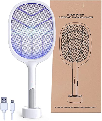 Image of Bissell Mosquito Racket Mosquito Killer Bat with UV Light Lamp | Made in India 1200mAh Long Lasting Lithium-ion Rechargeable Battery Lithium Cleaner (White)