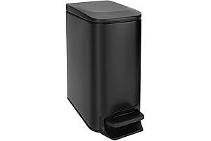 TrashAid Slim Space-Saving Kitchen Trash Can with Lid - 1.6 Gal