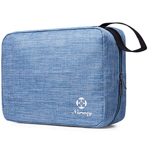 Hanging Travel Toiletry Bag Cosmetic Make up Organizer for Women and Girls Waterproof (V-Light Blue)