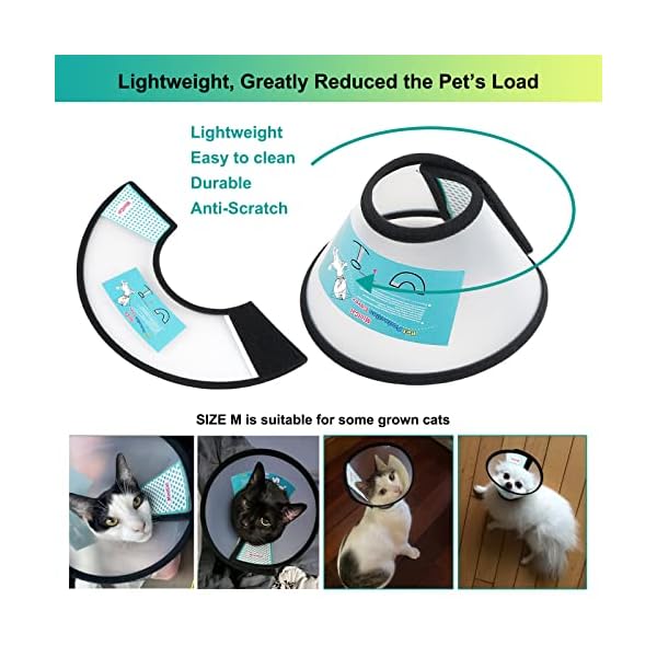 Mintcat cat cone collar soft, adjustable cat collar soft cone, protective cat recovery collar cat cones to stop licking, lightweight elizabethan collar for cats kitten small dog after surgery - image 6