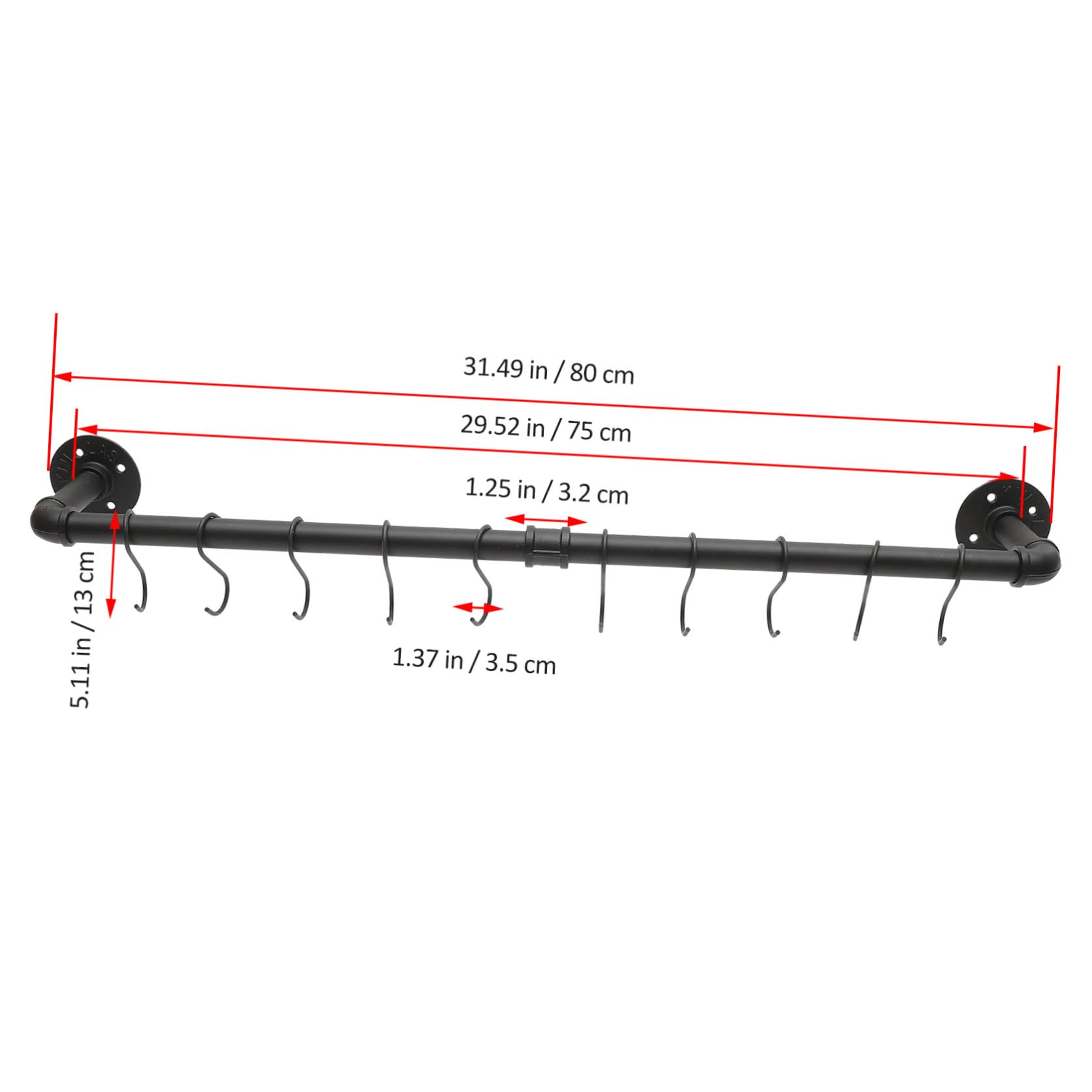 Cabilock 1ensemble Support Murale De Cuisine Industrial Avec Crochets Pour Casseroles Et Poêles Organisateur De Pots Et Ustensiles De Cuisine Rail Pratique Et Économiseur Espace