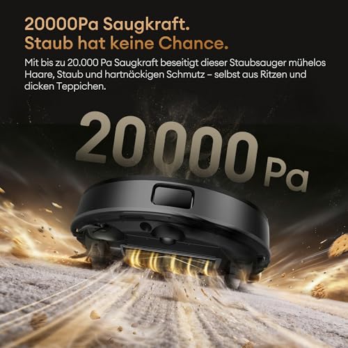Ultenic MX50 Saugroboter mit Wischfunktion, 20.000Pa Saugkraft, Anti-Tangle – Ansicht 2