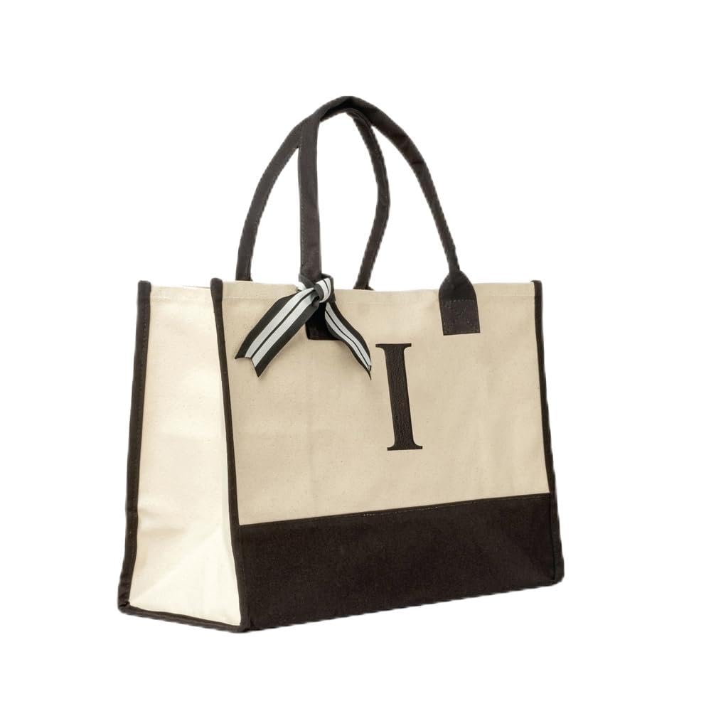 Elberfelder Leinen Personalised Canvas Bag, Gift Idea with Robust Base, with Monogram, Tote Bag, Handbag