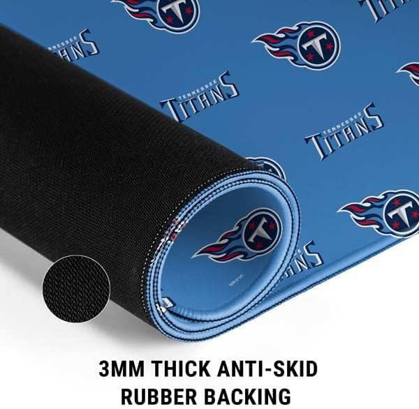 Skinit Small Gaming Mouse Pad - Officially Licensed NFL Tennessee Titans Blitz Series Design with Stitched Edges, Waterproof, Non-Slip Rubber Base, Desk Mat for Keyboard & Mouse