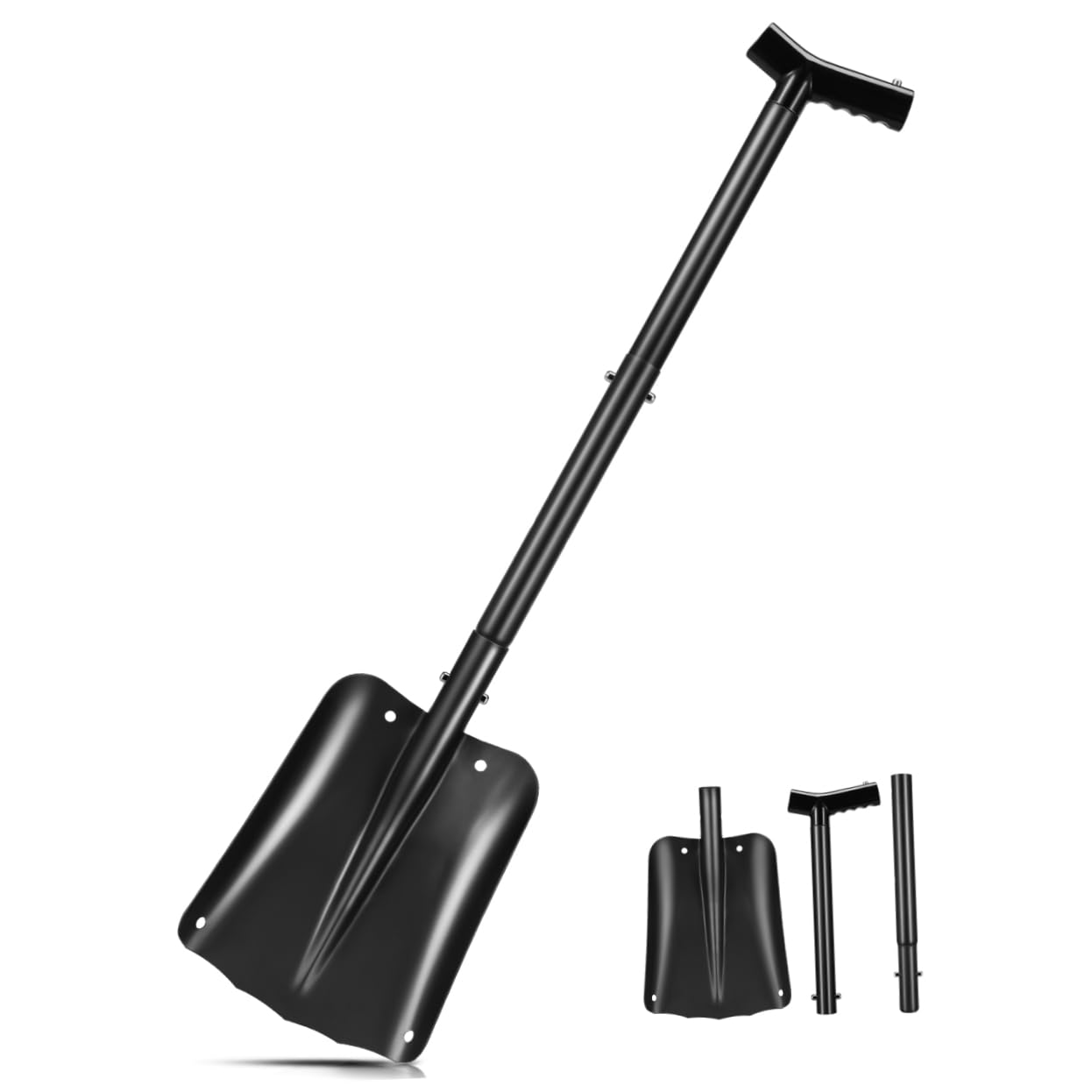SEWOART Detachable Aluminum Alloy Snow Shovel for Car Collapsible Portable Ice Scraper Remover Tool