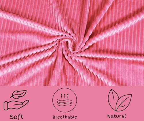 Image of RD TREND Presents Velvet 250 GSM Self Stripe Pillow Cover Set of 2 with Zipper, Size -18 inch x 28 inch Inches (45x71 Cm) (Salmon)