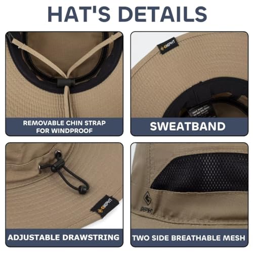Image of Fishing Hat for Mens Sun Hat Wide Brim Bucket Hat SPF UV Protection XL XXL Large Size Big Head Hiking Beach Safari