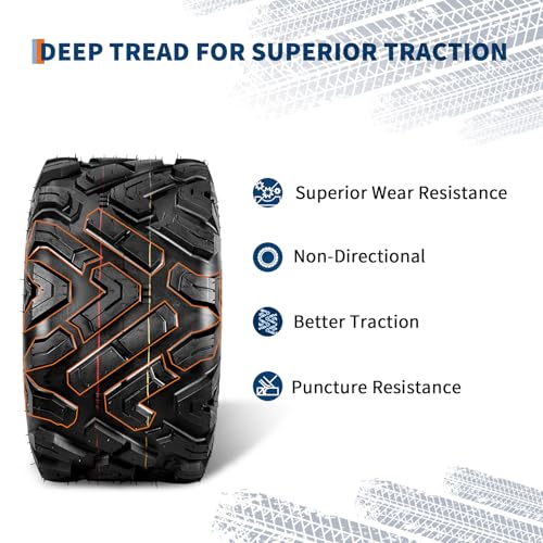 Image of GarveeTech ATV /UTV Tires, Set of 4-21x7-10 & 20x10-10 All-Terrain Tires, 6-Ply Tubeless, for Off-Road, Mud, Dirt and Trails