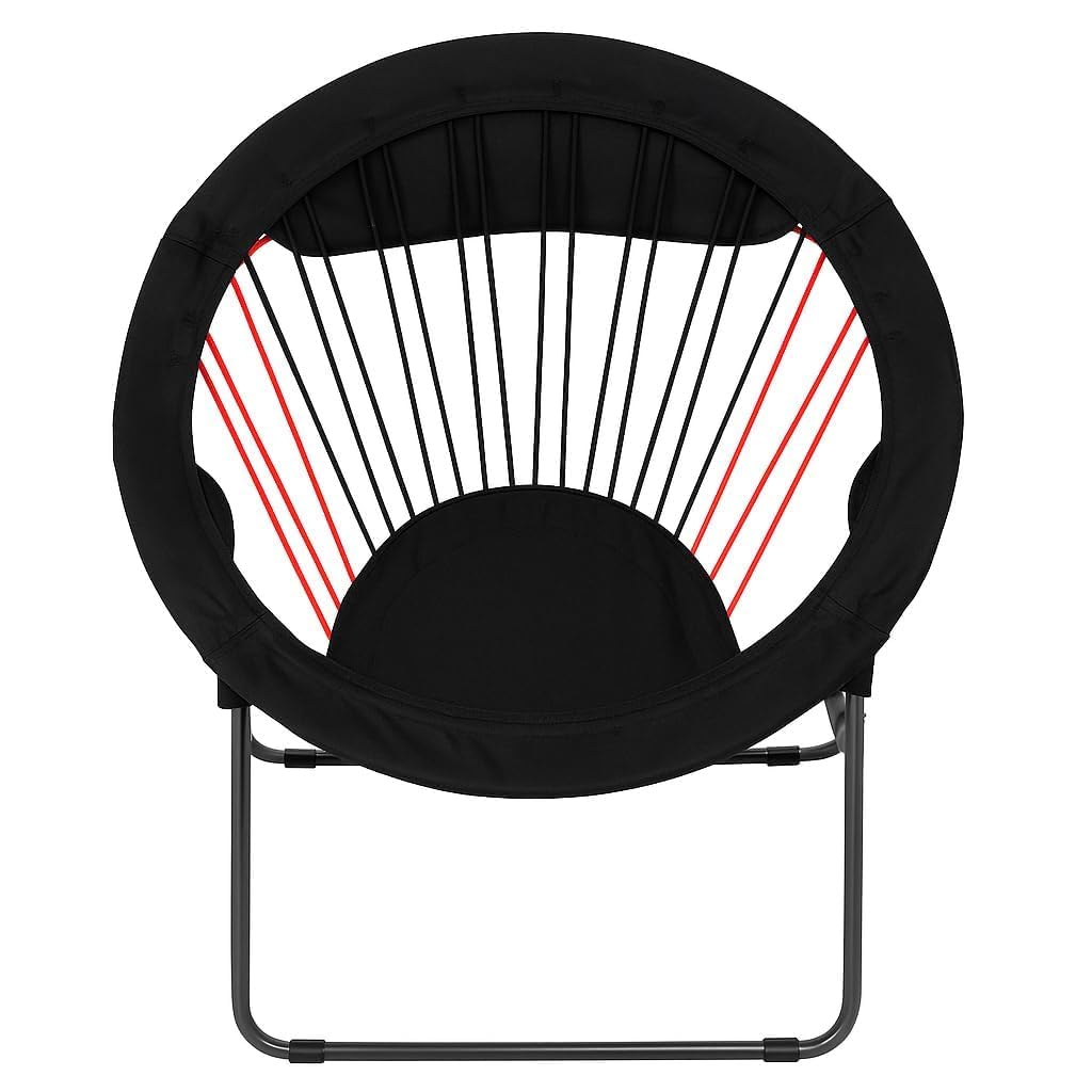 Luxury Black Moon Papasan Chair for Adults & Kids Comfortable Saucer with Thick Cushion Folding Round Dish Chair for Bedroom, Living Room, Gaming, Study, Lounge & Balcony Seating-image-44