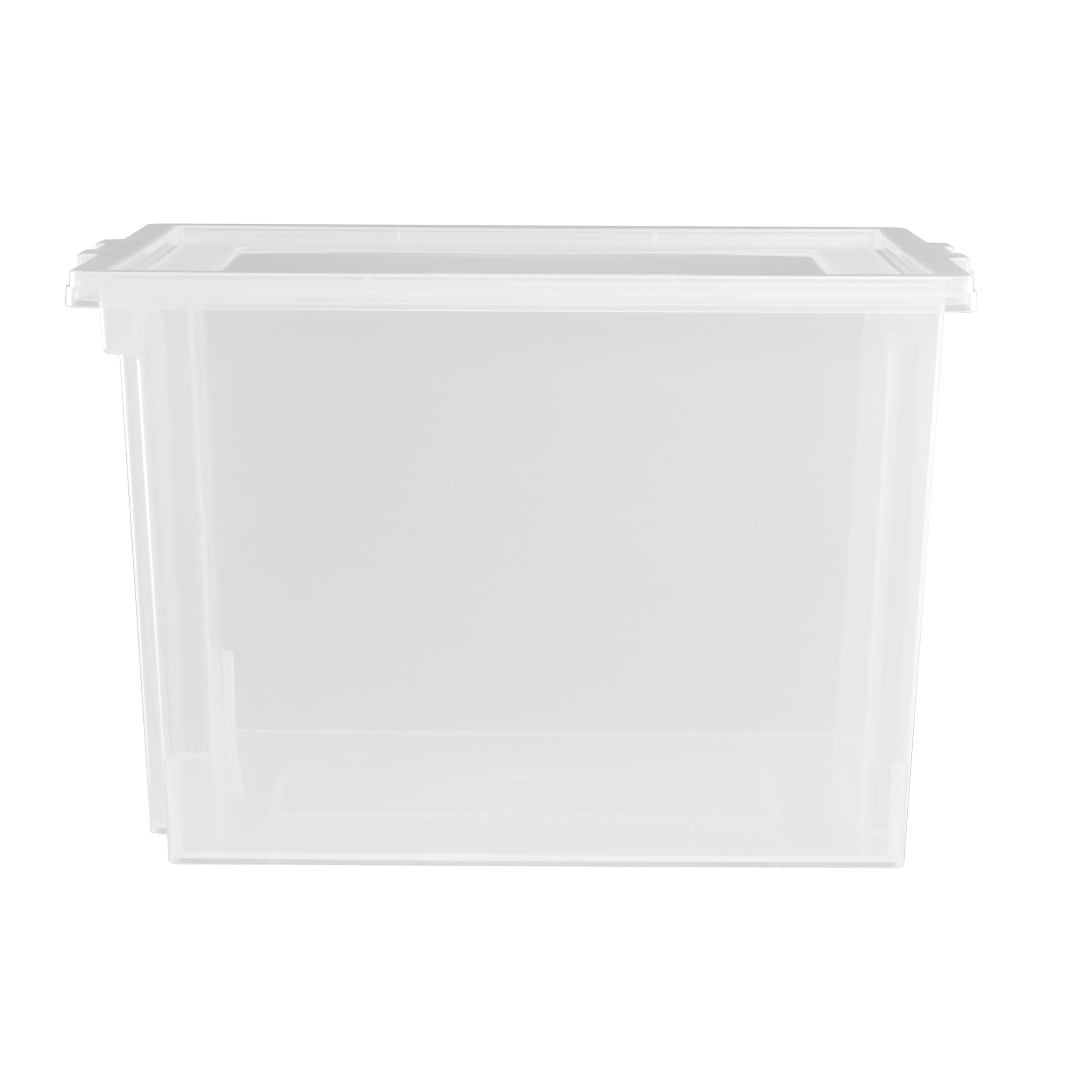 Iris Ohyama Vielseitige Aufbewahrungsbox mit Deckel, Stapelboxen, 30L, 6er-Set, Transparent, Stapelbar, Plastik, Für Schrank, Regale, Organisation, Kleidung, Bettlaken, Plastikbox mit Deckel, USB-M