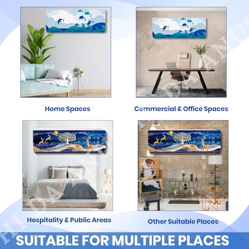 Image of Printed Split Ac Cover Combo Indoor Unit For 1.5 Ton Capacity AC, Inner Unit Ac Cover, All Weather Cover /Attractive Digital Prints /Dustproof /Water Resistant (Dolphin & Gold Deer)