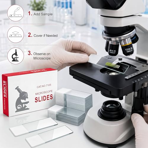 Image of Tellegloww 1500 Pcs Frosted Microscope Slides Pre-Cleaned Glass Slide 3 inchx1 inch