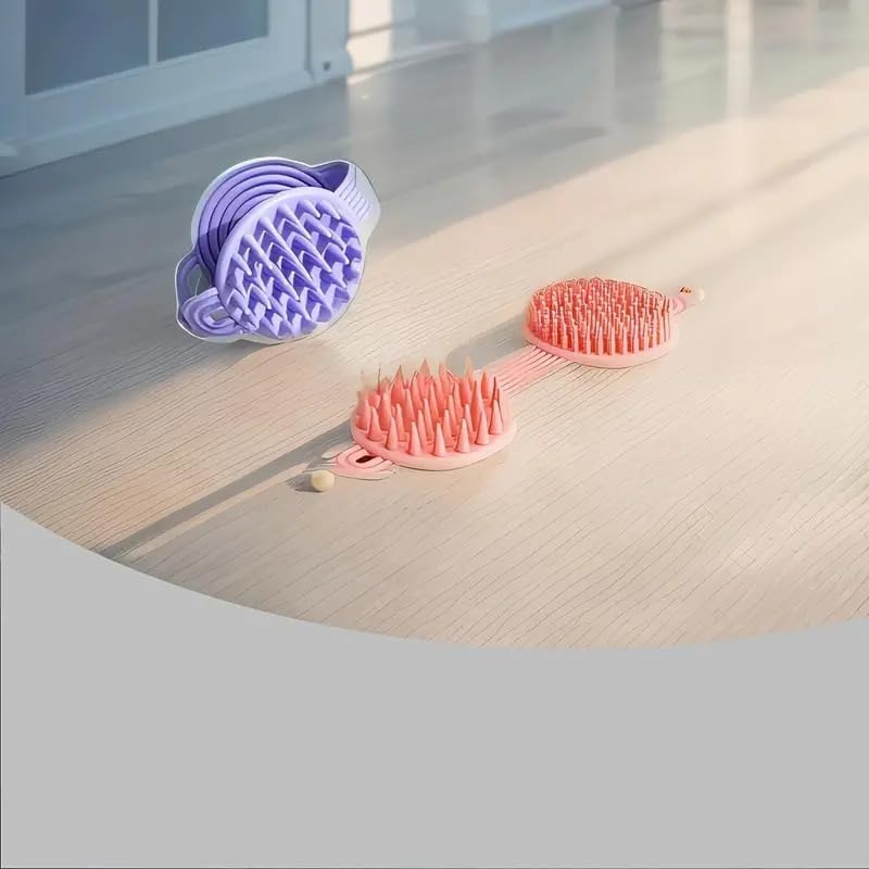 PREZONE Body Scrubber, 2 in 1 Bath and Shampoo Brush, Soft Silicone Loofah for Sensitive Skin, Lathers Well, Scalp Massager Shampoo Brush, Double-Sided Body Brush, Gentle Exfoliating for Women Men 3