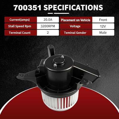 Image of Vetmor HVAC Heater Blower Motor with Fan Fits for 2015-2023 Jeep Renegade, 2017-2022 Jeep Compass, 2016-2022 Fiat 500X, 2023 Dodge Hornet, Replaces# 700351 68266039AA