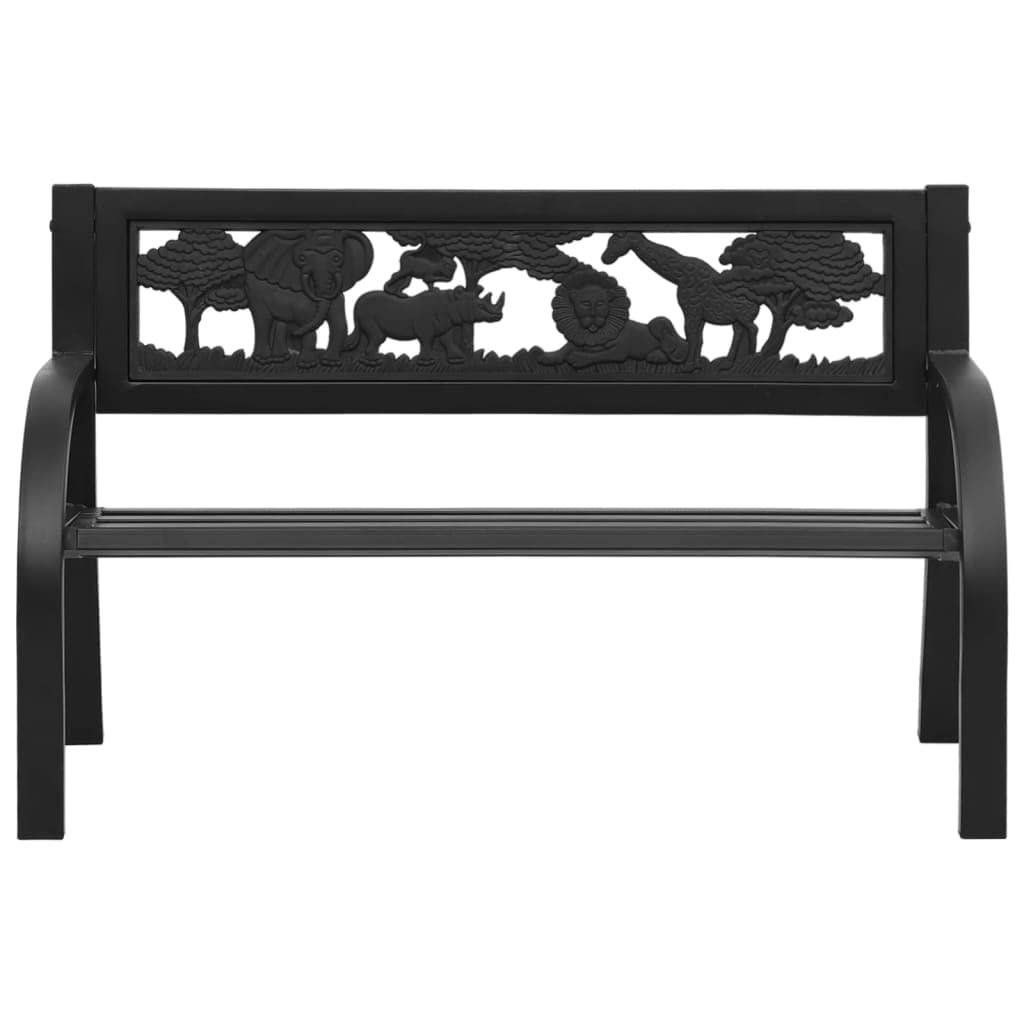 vidaXL Banc de Jardin pour Enfants Meuble d'Extérieur Banc de Patio Meuble de Jardin Banc de Terrasse Banc d'Arrière-Cour Meuble de Patio 86 cm Acier