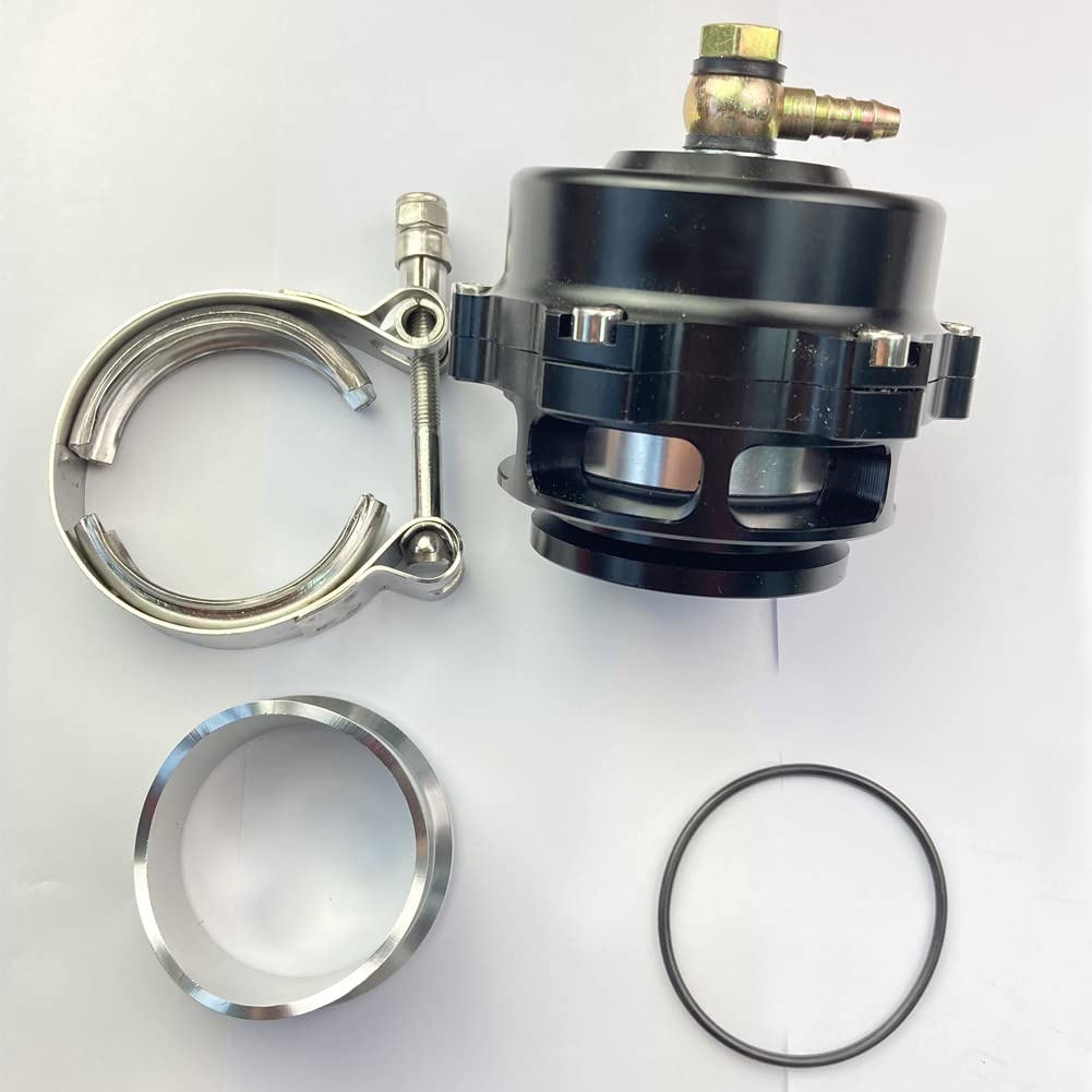 50mm Aluminum Turbo Blow Off Valve (BOV) - V Band Clamp, 35 PSI Boost, Black Anodized