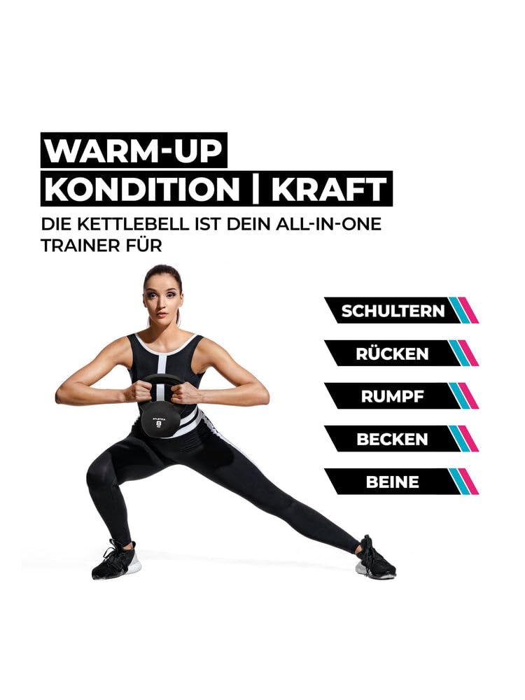 ATLETICA Kettlebell | 4 kg-32 kg | Look & Feel di alta qualità | Doppio rivestimento in neoprene, dimensioni a scelta