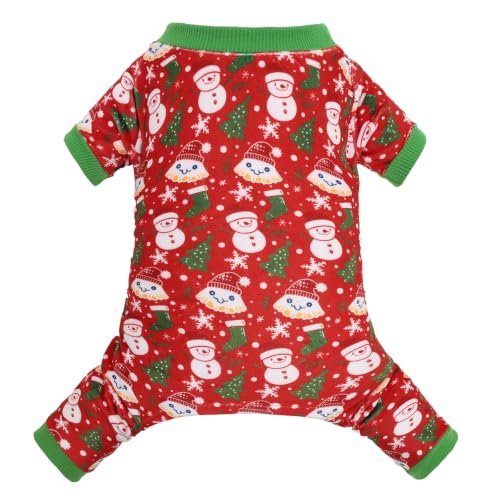Image of CuteBone Small Dogs Outfit Soft Puppy Onesies Pjs Christmas Dog Pajamas Pet Coat Cat Apparel Comfy Doggie Jumpsuit Bodysuit for All Seasons P358L
