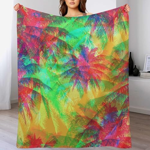 Couverture polaire arbre coloré en microfibre premium 150x200cm