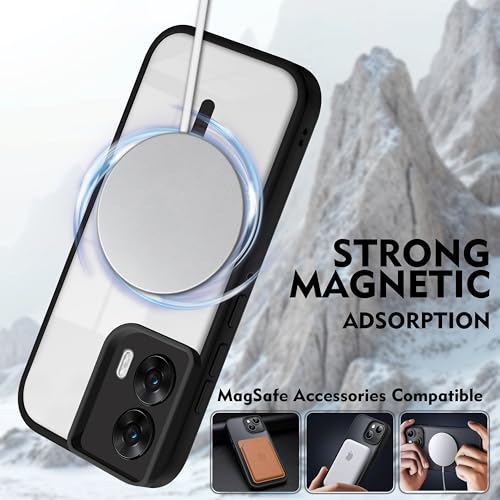 Image of V-TAN Back Cover for Motorola G96 5G | TPU | Transparent Crystal Clear Magnetic Case Compatible with Motorola G96 | Camera Protective Shockproof Mobile Cover Design (Black)