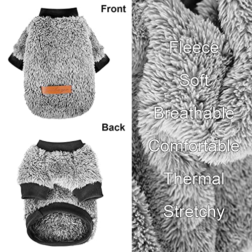 Small Dog Sweaters Chihuahua Fleece Clothes Xxs~S Winter Warm Puppy Sweaters Boys Girls Tiny Dog Outfits For Teacup Yorkie Puppies Extra Small Breed Costume (X-Small Bust 11.02") #TOP1