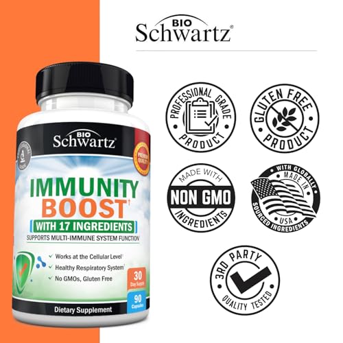 BioSchwartz Immune Support Supplement - Vitamin C with Zinc Elderberry Extract Ginger Bee Propolis Beta Carotenes, Immunity Boost for Adults, Immune Defense Antioxidant Vitamins, 90 Capsules - Image 6