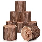 6 Pcs 6 Pcs Tree Stump Decor Vbs Camping Decoration 3D Wood Grain Paper Boxes Fake Tree Stump Box Centerpieces Western Cowboy Party Decor for 2025 School Camp Bachelorette Party Supplies