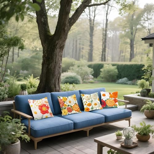 Housse de coussin 35x35 cm en lin imperméable pour canapé - 4