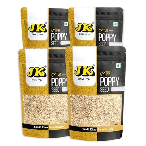 Image of JK Poppy Seeds | Khus Khus Posto | Whole Khus Khus | Posto Dana | Indian Posto Dana | Khas Khas | 100% Pure (2Kg 500gx4)