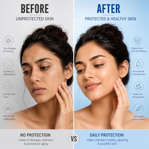 Image of Sunscreen SPF 50+ PA++++ Broad Spectrum UVA & UVB Protection, Moisturising Face Sunscreen with Avocado Oil, Niacinamide & Turmeric, Non-Comedogenic Plant Based Daily Sun Care Cream, 50 g