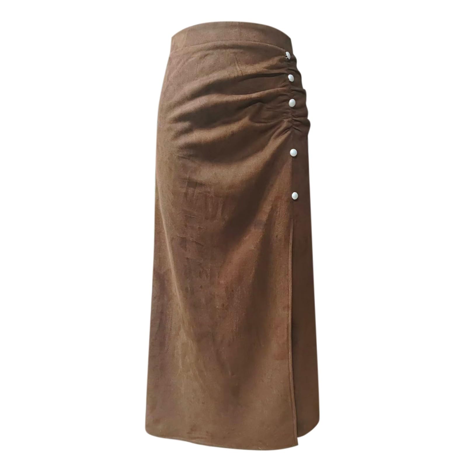 Générique Jupe Femme Mi Longue en Jupe Maxi Plage Plissée De Plage avec Poches Taille A-Ligne Femme Bohême Élégante Elastique Vacances Longue pour Décontractée Haute Tour
