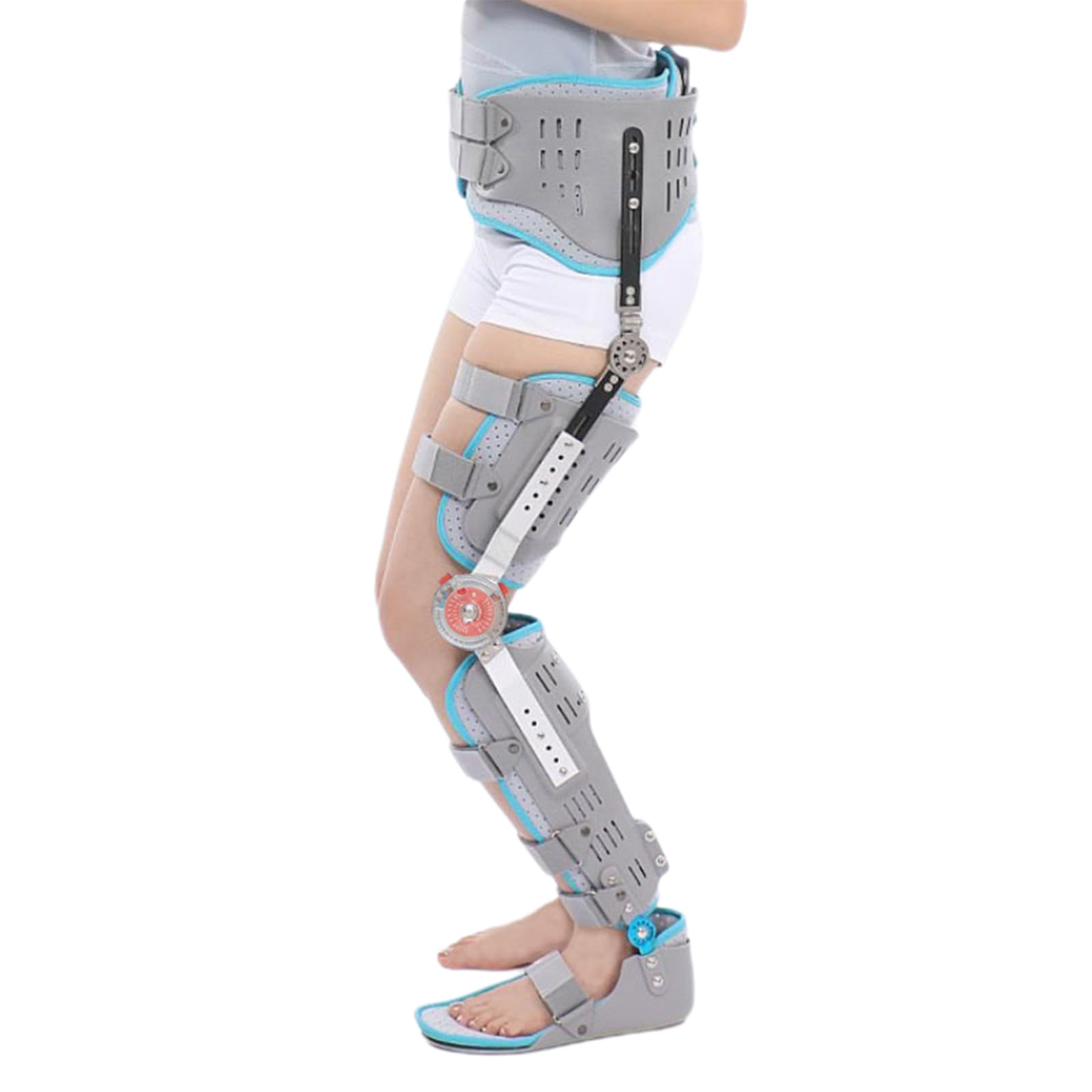 SFKLYU Ortopedyczny Stabilizator Stawu Biodrowego Z Zawiasami, Regulowany, Kolanowy, Staw Skokowy, Orteza Stopy, Sprzęt Rehabilitacyjny, Stały Stabilizator, Orteza Ortopedyczna,Left